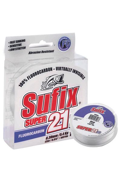SUFIX Super 21 Fluorocarbon Fishing Line Clear 0.14mm - 50m - 2kg