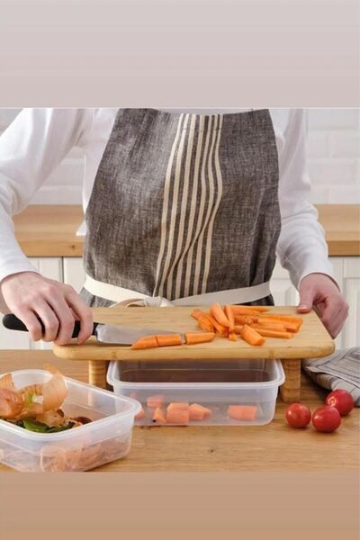 NEWNOW لوح تقطيع وقطع من الخيزران - لوح عرض قائم