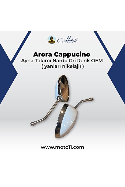 Arora Cappucino Ayna Takımı Nardo Gri Renk Oem (YANLARI NİKELAJLI) Moto11