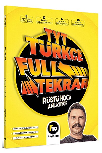F10 Yayınları Rüştü Hoca Tyt Türkçe Full Tekrar Video Ders Kitabı