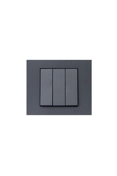 OVİVO Ovivo Grano Smoked Triple Switch Frame Included
