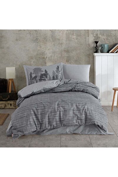 Hobby Set de lenjerie de pat pentru o persoană din Poplin Studio Tully Gri