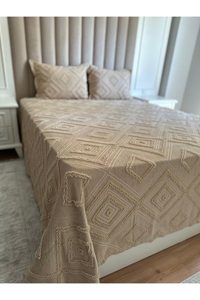 Tly Home Textiles Модел TLY Ikea - Кувертюра за двойно легло с цвят на норка