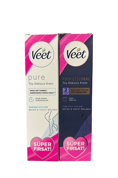 Veet Professional Cream 200ML + Sensitive Skin 200ml - Super Offer Package
