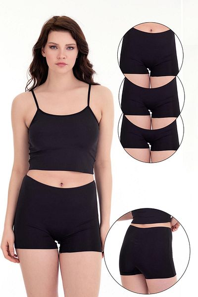 Sensu Laser Cut High Waist Shorts Set of 3 -Sort5000
