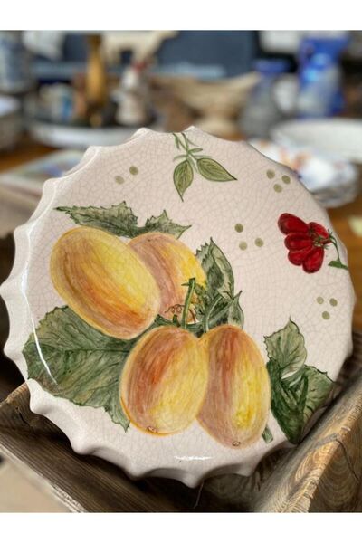 Ece Aymer Craft House Çini Gazoz Kapağı Limonlu Pano