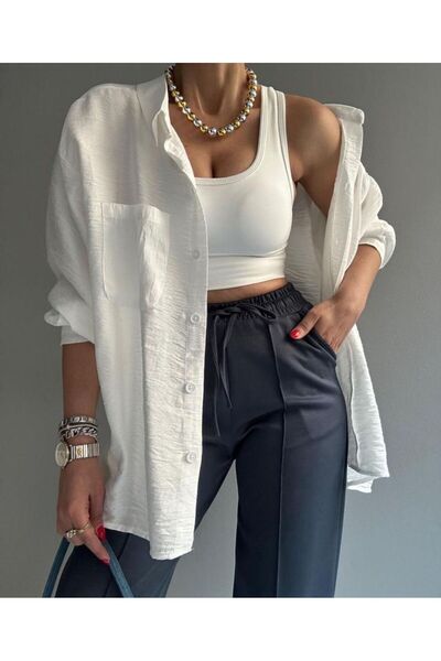 TREND Standart beden beyaz gömlek