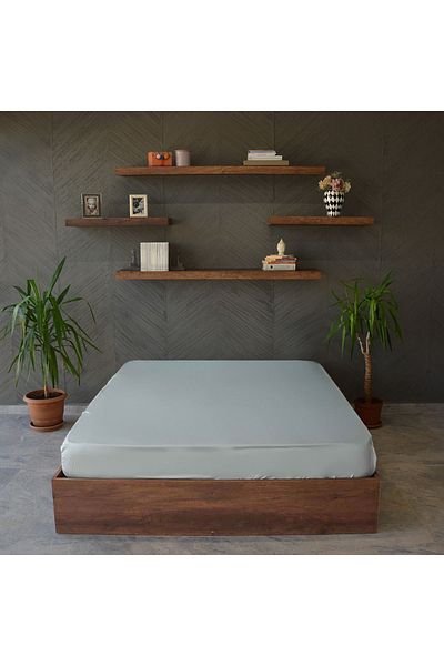 Yuvam Single Satin Sheet - Plain Paint, 100% Cotton