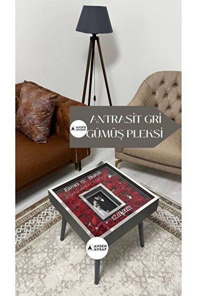AA AHŞAP AHSEN AHŞAP Fotoğraflı Anı Sehpası