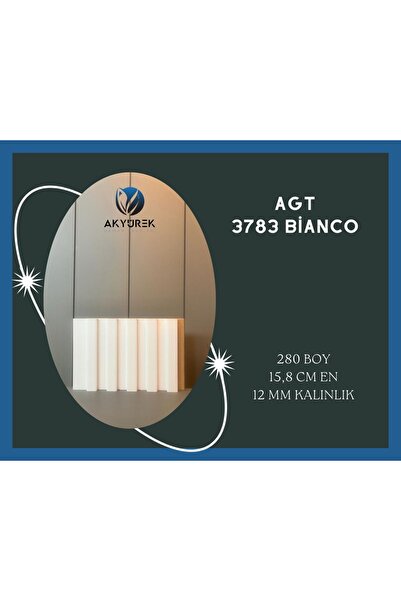 AGT Akyürek Lb 3783 Model Bianco ( Beyaz -kırık Beyaz Arası Renktir) Dekor Profil Duvarpanel Lambri