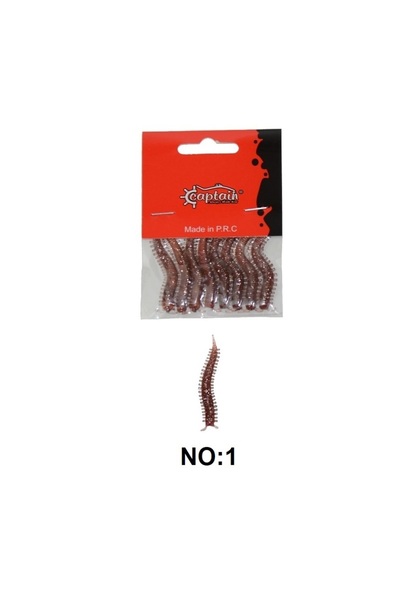 3564 Ajibishi Silk Worm 5.5cm Lrf Silikon Yem 8'li Paket No:1
