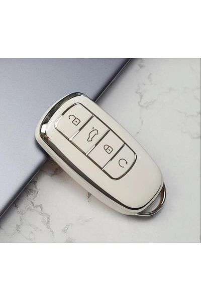 EBG İSTANBUL Chery Tiggo 8 Pro Omoda 5 Tiggo 7 Avantgarde - White, Silver Silver Key Case