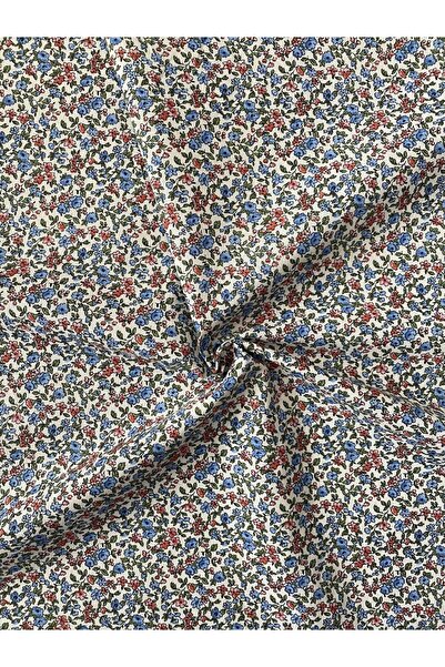 Niks Home 100% Cotton Patterned Poplin Fabric - Blue Flowers - Width: 160cm
