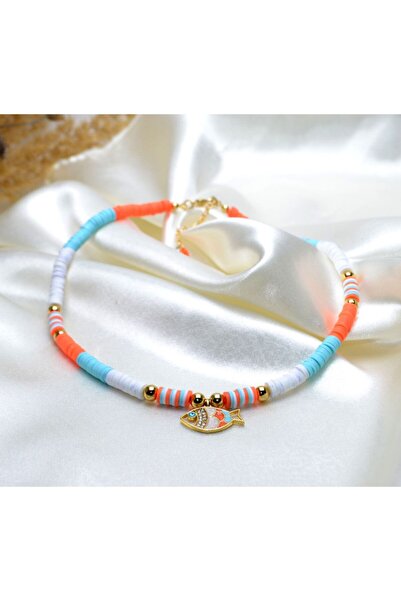 Y&M PERLA ACCESSORİES Kadın Turuncu Balık Fimo Kolye