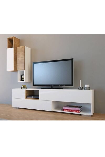 Decorotika Sunny Tv Ünitesi Beyaz Teak