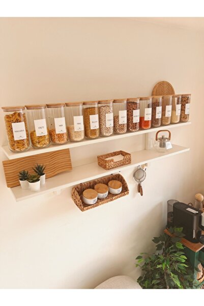 KaiHome 12 Large Size Glass Jars with Bamboo Vacuum Lid