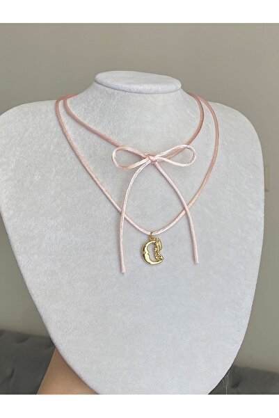 bettymettys مجموعة القمر الوردي والملاك - سلسلة وربطة عنق