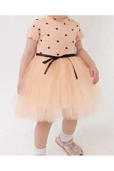 neocotton Rochie pentru copii din tul cu inimă din bumbac elastic