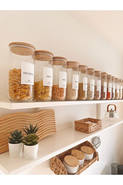 KaiHome 12 Large Size Glass Jars with Bamboo Vacuum Lid