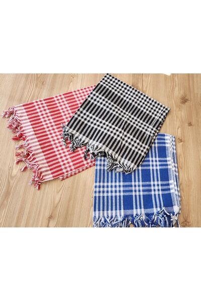İsmail Gürel 3 'LÜ PAKET Çok Amaçlı Sofra Bezi & Piknik Örtüsü Masa Örtüsü Siyah, Kırmızı, Mavi Renk 170x170 Cm
