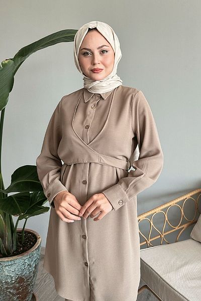 InStyle Σετ διπλό κοστούμι σε μπεζ χρώμα μπροστά γραβάτα