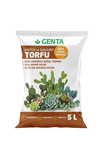 Genta Kaktüs Lithops Ve Sukulent Bitkilerinize Özel Karışım Toprak 5 Lt - Silis Kumu Karışımlı Yeni Formül