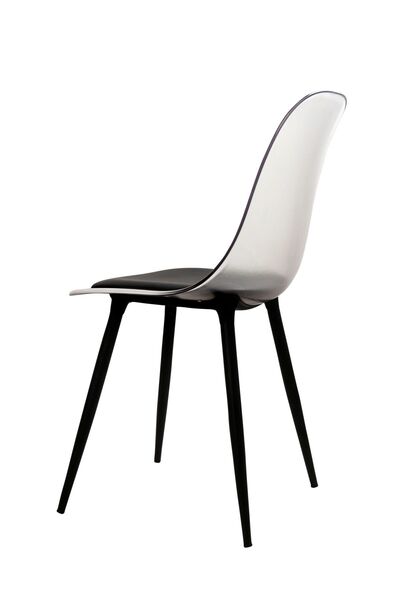 Estelia Netaks Abant Sandalye Siyah Metal Ayaklı (Şeffaf) Minderli 4'lü Takım