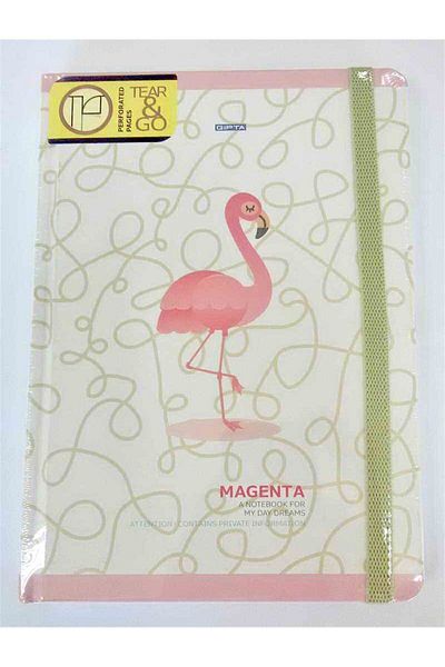 Gıpta A5 120 Sheets - Magenta Striped Thread Stitching Hard Cover