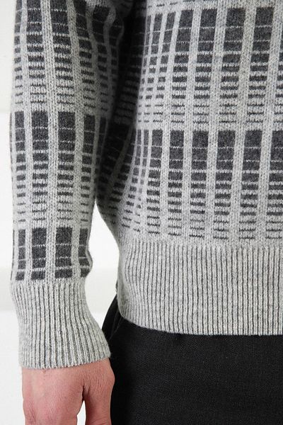 Ferraro Ανδρικό πουλόβερ A.grey Crew Neck 100% Lamb Wool