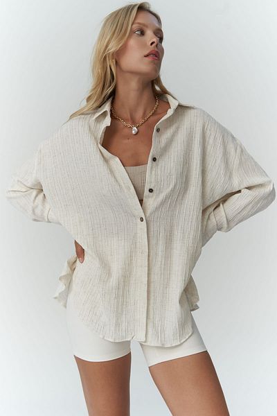 MAİ COLLECTİON Béžová oversize košile Durres