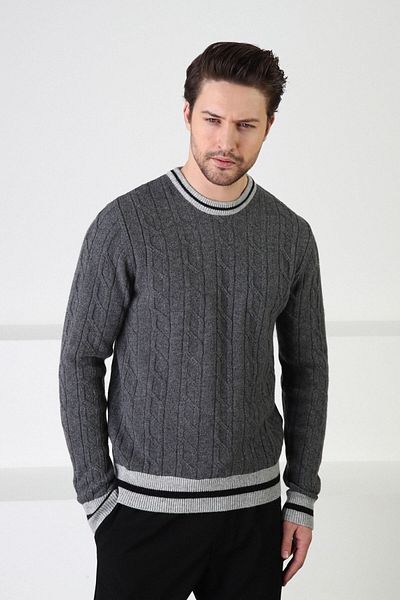 Ferraro Ανδρικό πουλόβερ Smoke/a.grey Crew Neck 100% Lambswool