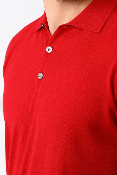 Ferraro Men's Red Polo Collar Superfine Knitwear Sweater