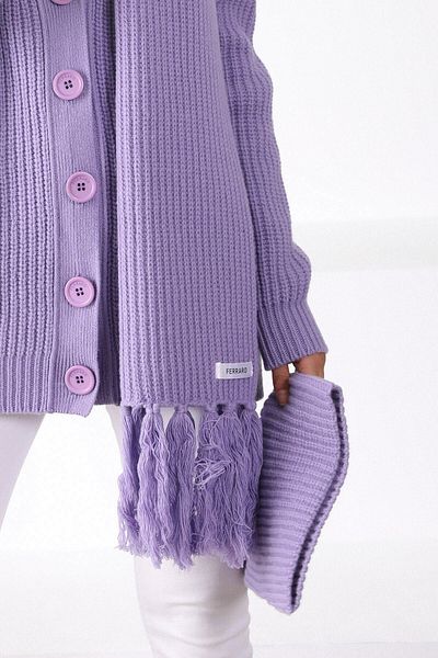 Ferraro Set beretă eșarfă damă din lână merinos Violet Pirex