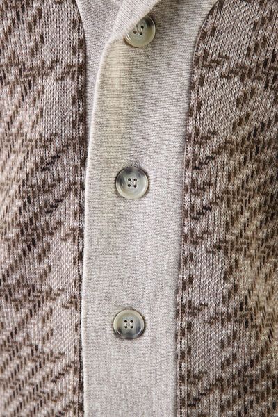 Ferraro A.beige Buttoned 100% Lamb Wool Men's Jacket