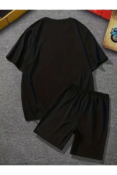 Glisa Економічний літній чоловічий піжамний комплект з сірим візерунком - 100% бавовна, з короткими рукавами