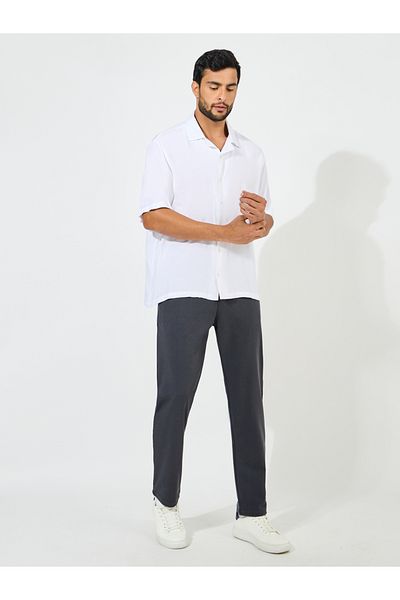 Styli Solid Slim Fit Knit Pants