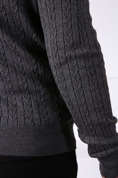 Ferraro Ανδρικό βαμβακερό πουλόβερ Anthracite V-Neck