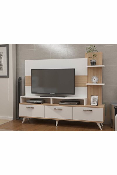 Decorotika Lover Tv Ünitesi Beyaz Teak
