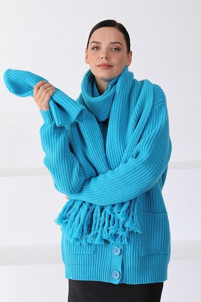 Ferraro Cardigan de tricotaj supradimensionat albastru de damă