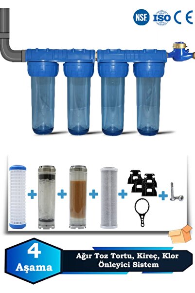WaterMelon Daire Bina Sayaç Girişi 10" Inc 4 Aşama Su Arıtma Cihazı (AĞIR KİR...
