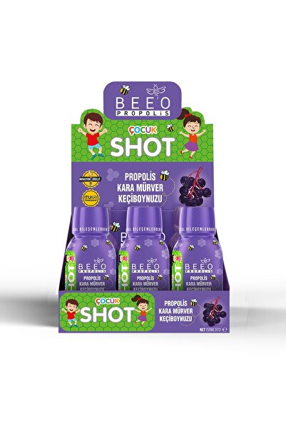 BEE'O Propolis Kara Mürver Keçiboynuzu Çocuk Shot 12`li Kutu