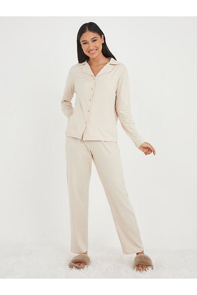 Styli Cotton Jersey Long Sleeves Shirt and Pyjama Set