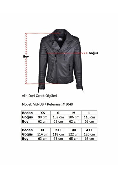 ALİN Venus Men's Black Biker Leather Jacket - Genuine Leather