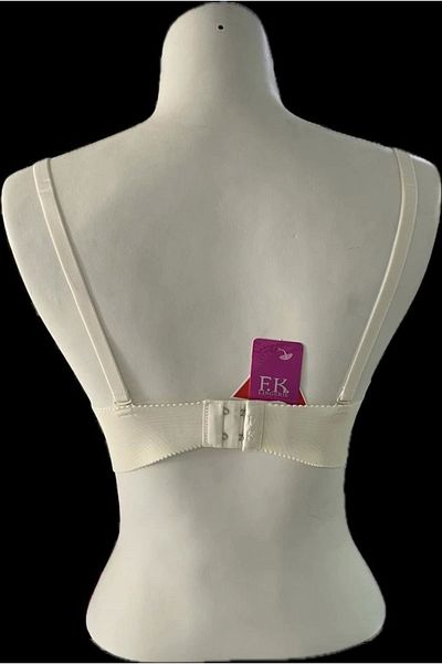 F.K Laser Cut Line Patterned Ecru Bra - Unassisted, Model 507