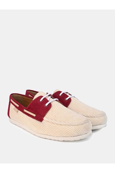 Styli Corduroy Lace Up Dockside Shoes