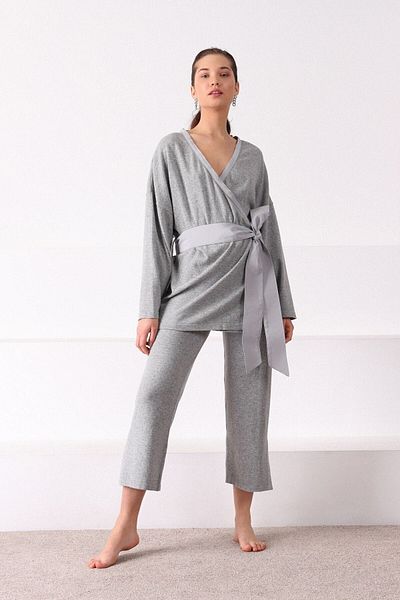 Ferraro Women's Gray Slit Cashmere Knitwear Trousers