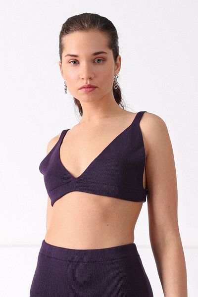 Ferraro Woman's Purple Strap Cotton Knit Bustier