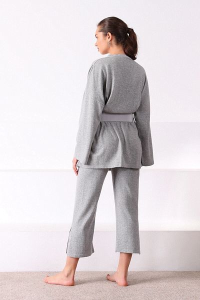Ferraro Women's Gray Slit Cashmere Knitwear Trousers