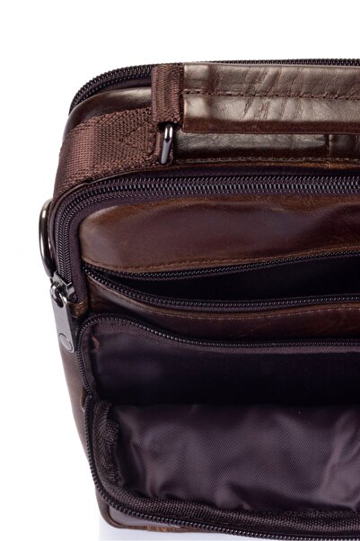 ÇÇS Ççs 31008 Справжня шкіра Довга сумка з ременем Коричнева