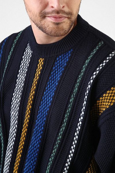 Ferraro Ανδρικό πουλόβερ με μπλέ Navy Crew Neck μάλλινο